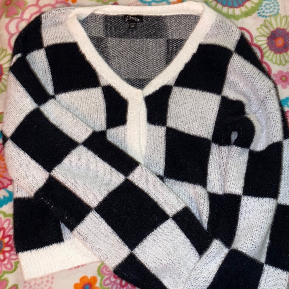 GIRLS CHECKERED CARDIGAN